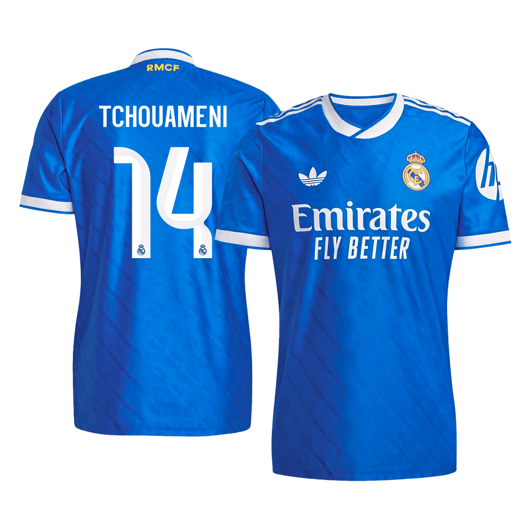 Real Madrid třetí fotbalový dres 2025/26 hráčská verze TCHOUAMENI #14
