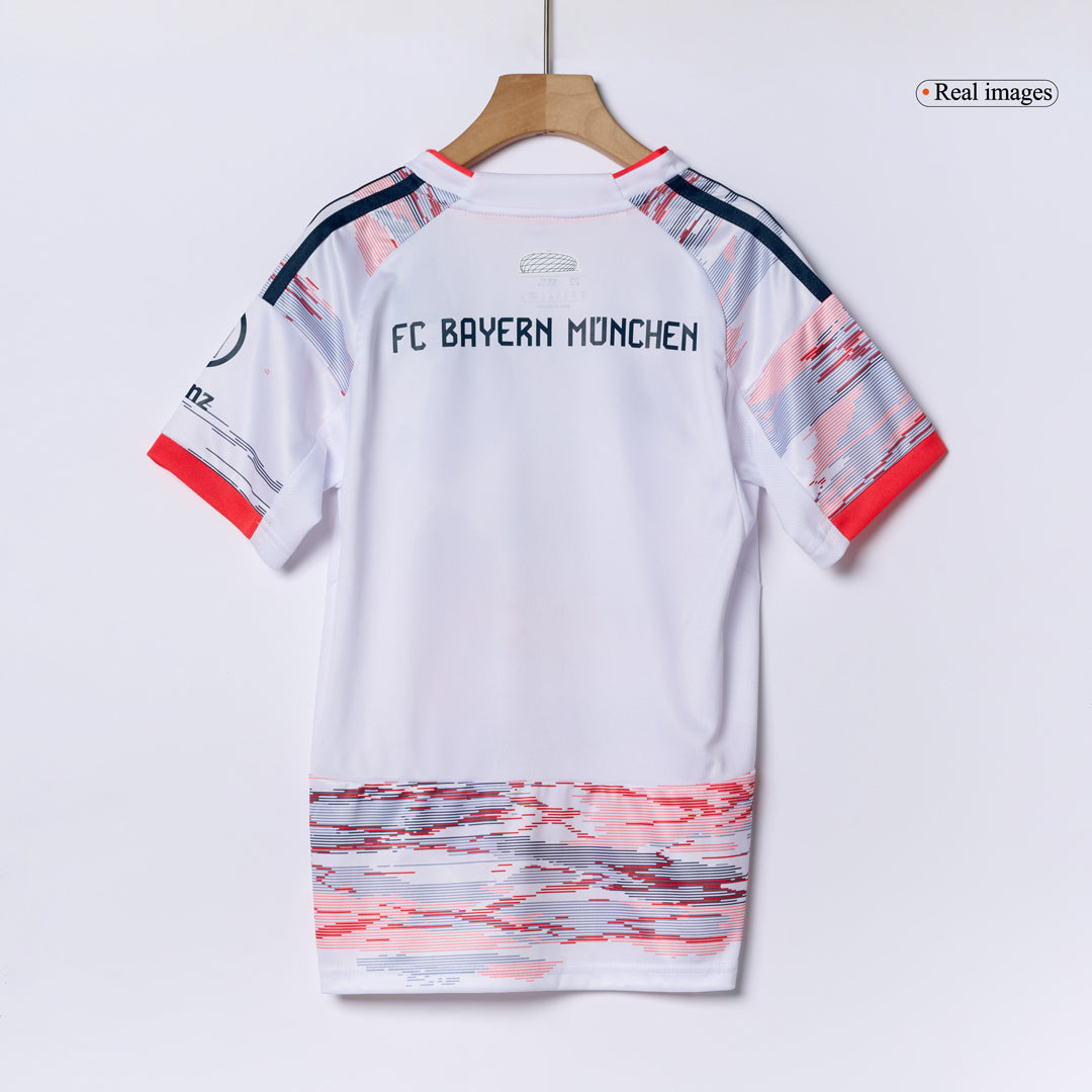 Kid's Bayern Munich Away Soccer Jersey Kit(Jersey+Shorts+Socks) 2025/26 White